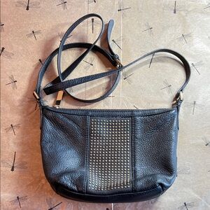 Neiman Marcus Black Studded Crossbody Bag